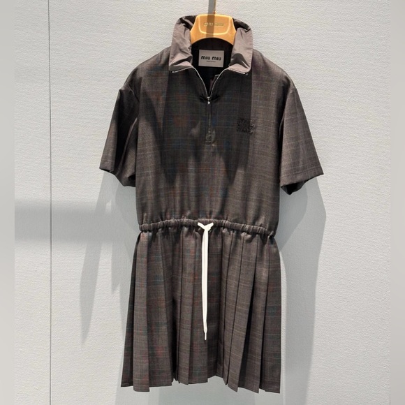 Miu Miu Prince of Wales pleated short dress It36 - Picture 7 of 7